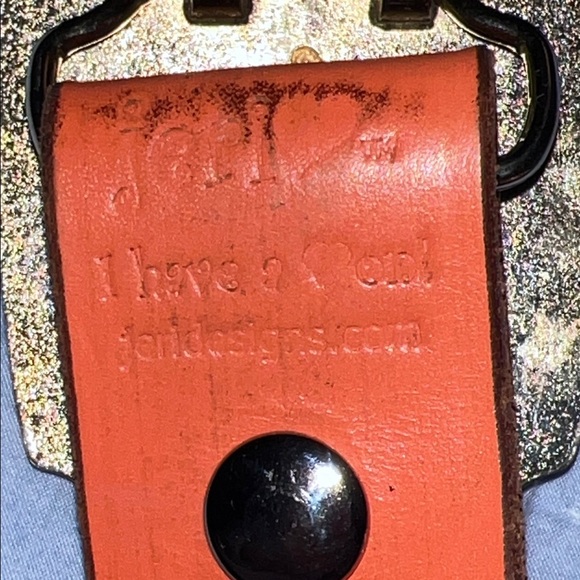 Retro Jeri Hart Design Pink Orange Leather Studded Jeweled Heart Western Belt - Picture 3 of 15